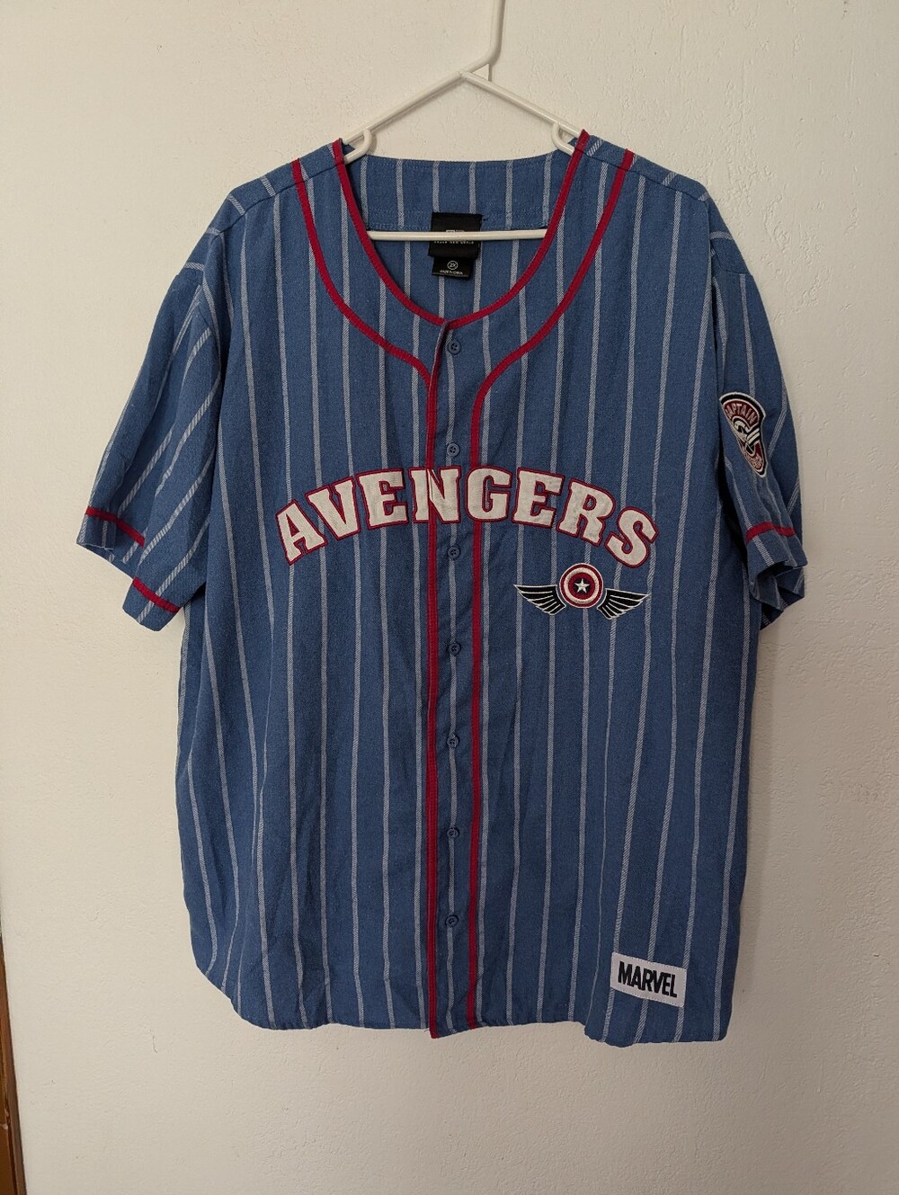 Marvel Captain America Brave New World Sam Wilson Striped Baseball Jersey 2X